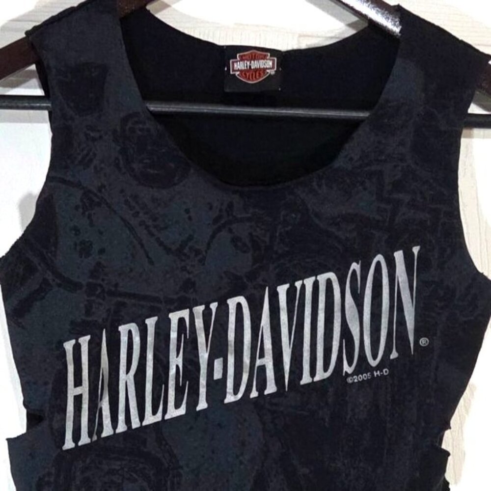 Harley-Davidson Cajun Lafayette, LA Lobster Motorcycle Mesh Cut Biker Tank Top S - Picture 2 of 7